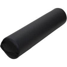Full Round Bolster Pillow, Black,Oil and Stain-Resistant,Massage,Yoga,6  R x 26  L