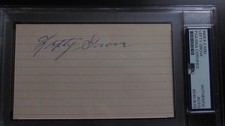 Lefty Grove signed Index Card PSA Certified