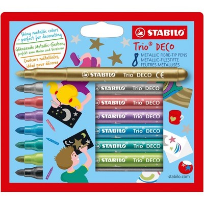 Stabilo Fasermaler Trio DECO 3mm sort 8St