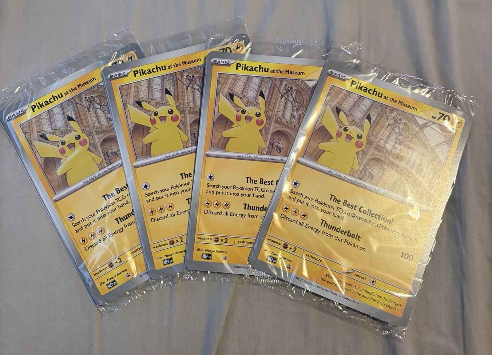 Pokémon TCG Pikachu At The Museum MEP Promo Card Jumbo Oversized Sealed X4