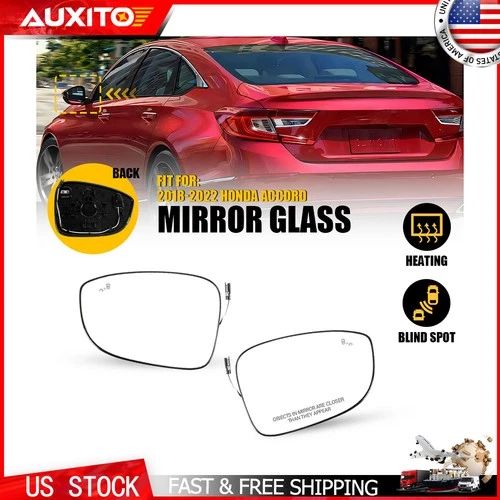 Fits 2018-2022 Honda Accord Heated Blind Spot Mirror Glass Left and Right Side