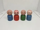 Vintage Fisher Price little people lot of 4 straight-sided wood boys/girls