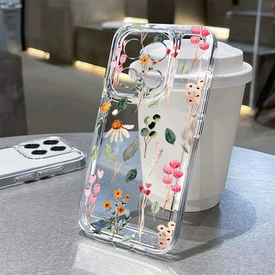 Flower Clear Silicone Soft Case For Xiaomi Redmi Note 15 14 13 Pro 14T 13T Cover