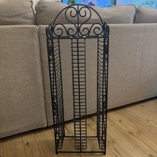 Vintage Wrought Iron Decorative Cd Rack Holder Tower Free Standing Holds 66 CDs 