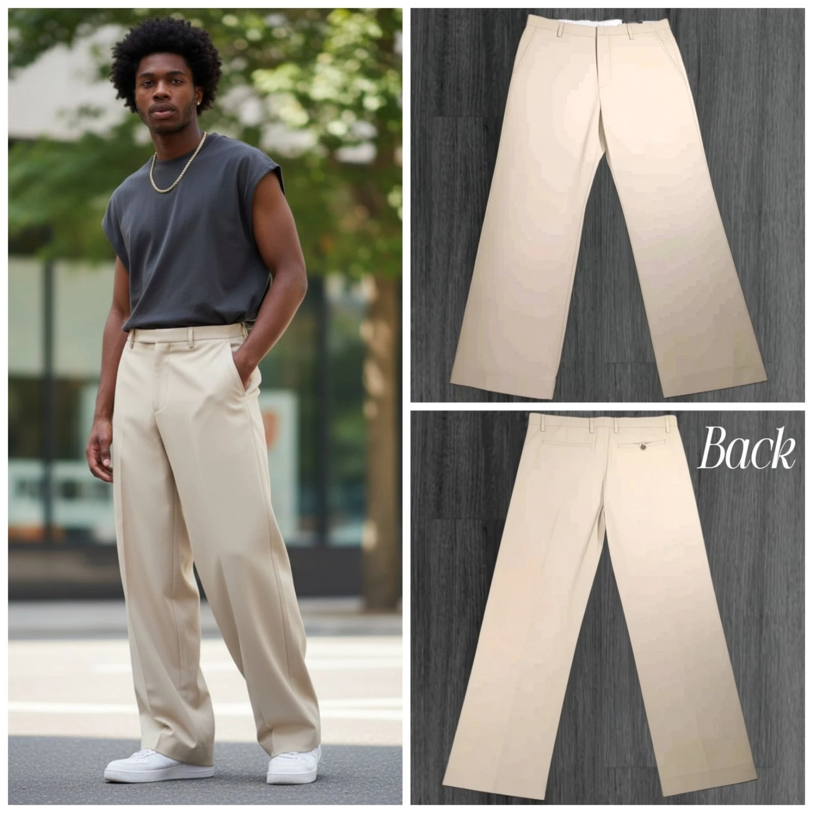 Banana Republic 32" Khaki All Cotton Straight Leg Chino Pants Men Size 38