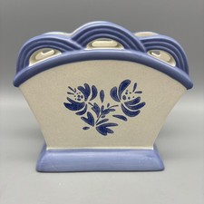 PFALTZGRAFF YORKTOWNE SCULPTED NAPKIN HOLDER BASKET BLUE FLORAL