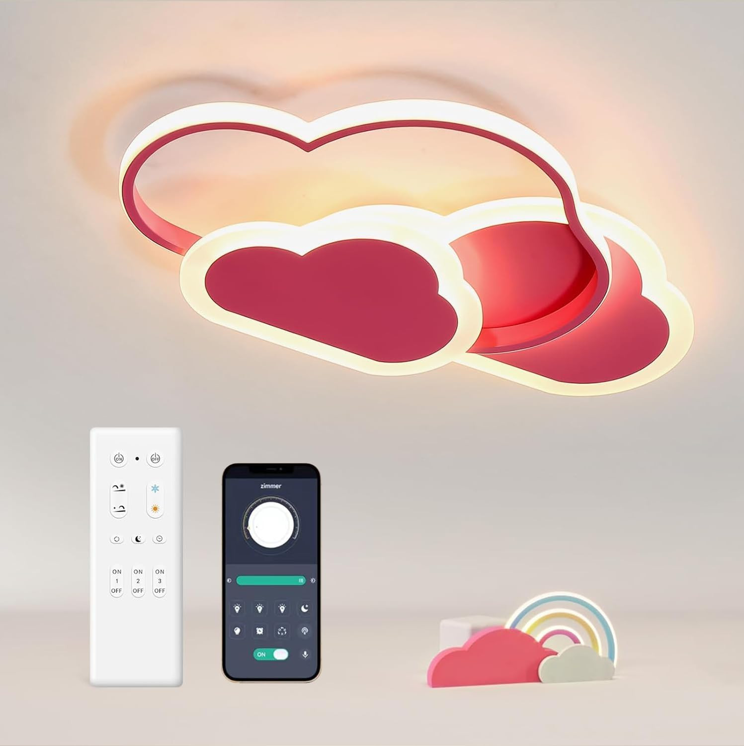 Plafoniera LED 32W Nuvola: Lampada da Soffitto Dimmerabile per Bambini