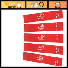 Set of 5 Resistance Loop Exercise Bands with Instruction Guide  Carry Bag