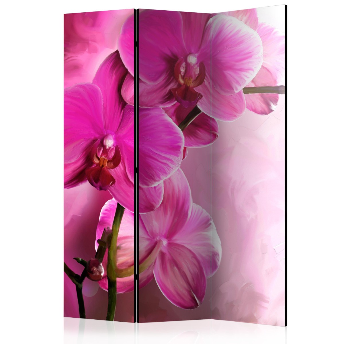 Paravent 3 volets floral Pink Orchid claustra amovible rose