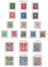 1937-51 George VI Stamp Collection on 5 Album Pages inc £1 x3