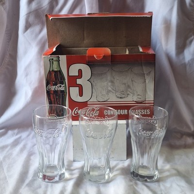 Contour Coca Cola glasses with original box 2000 Olympics Sydney australia