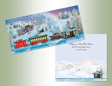 Long Glitter Embellished Boxed Christmas Cards