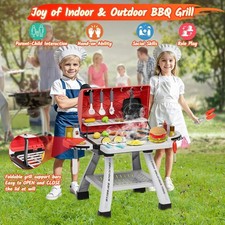 Kids Toys Kitchen Playset, BBQ Grill Playset with Smoke, Sound  Light, Toy Gril