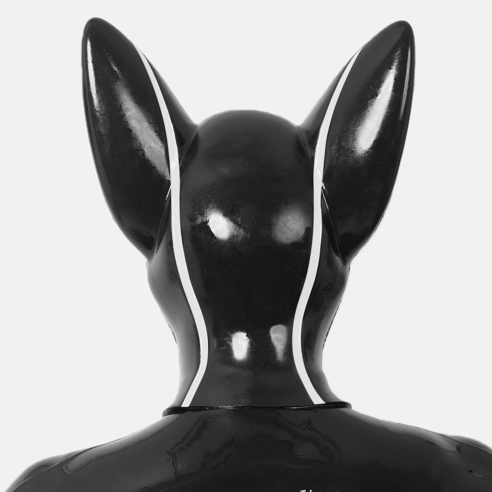 Furrjoi Silicone Ishy Drone Black Mask Furry Fetish Latex Hood