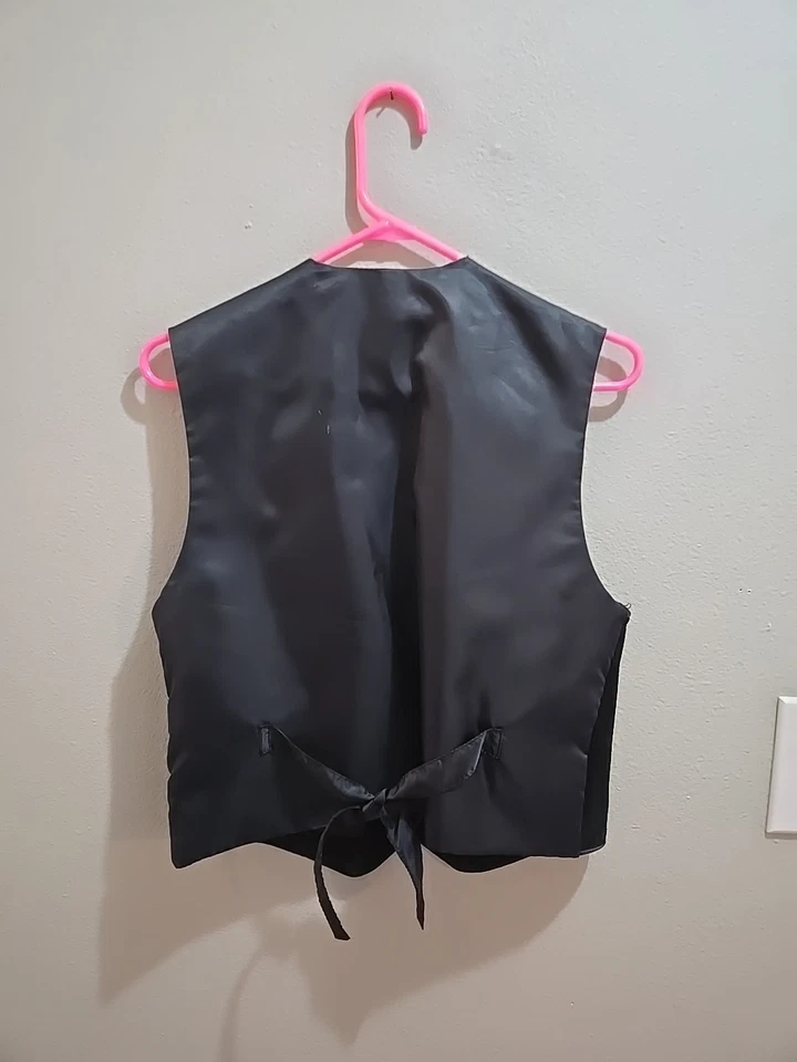 Marsh Landing Petites Womens Black Leather Vest Small - Image 2 of 4