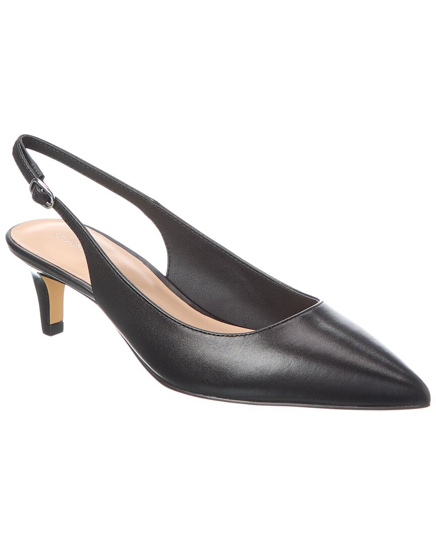 Stuart Weitzman Mara 50 Leather Slingback Pump Women's Black 6.5