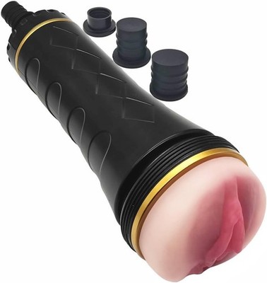 Male Masturbators Big Cup with Massage Gun Adapter Automatic Thrusting Pocket...