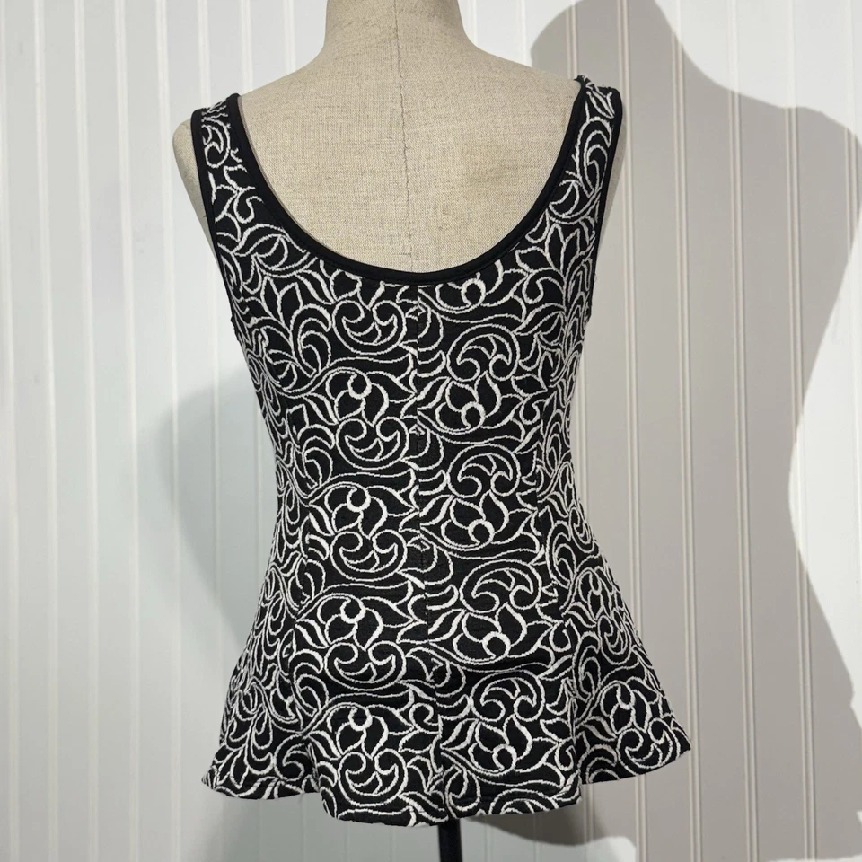 Camiseta sin mangas Papaya negra blanca bordada M cuello corazón Y2K Mob esposa hecha en EE. UU. Foto 2 de 4