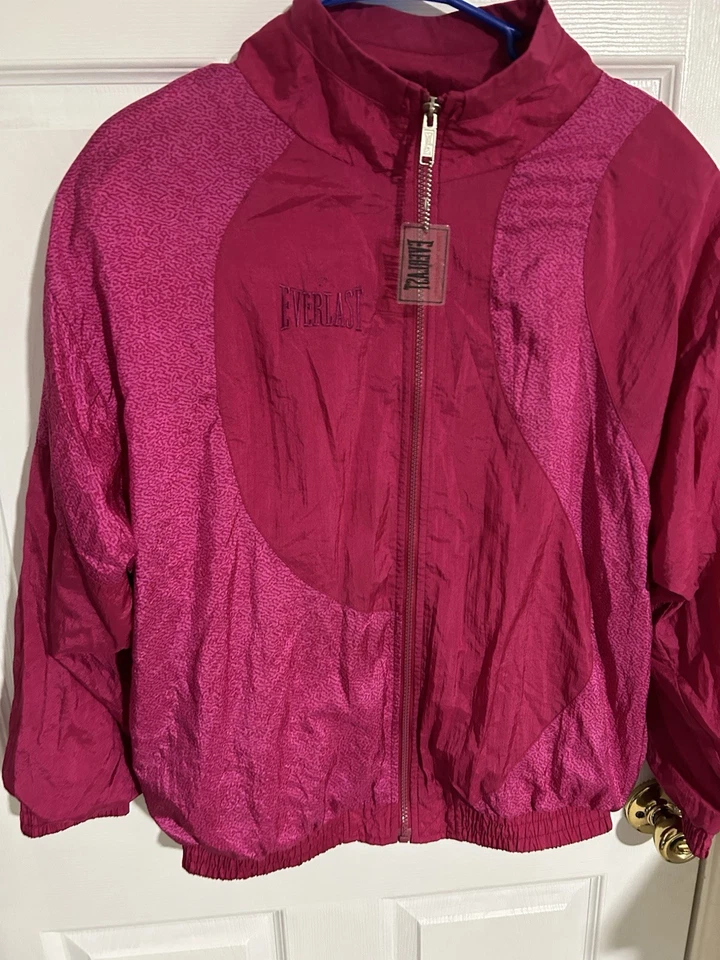 Chaqueta cortavientos bomber rosa Everlast vintage talla pequeña con cremallera Y2K Foto 2 de 4