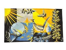 ROGA Printed Tapestry PHOEBUS 1950 1960 Vintage French Printed Tapestry