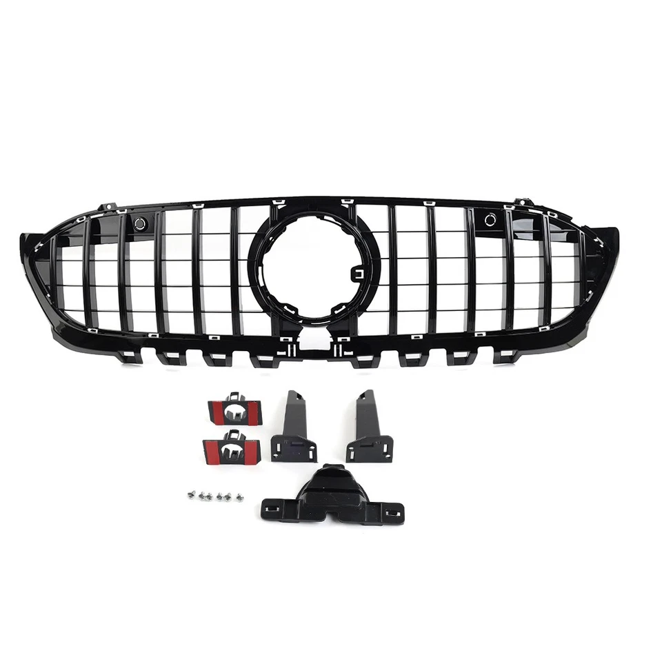 GTR Style Front Bumper Hood Radiator Grille For Benz A Class 2019-2023 - Image 4 of 4
