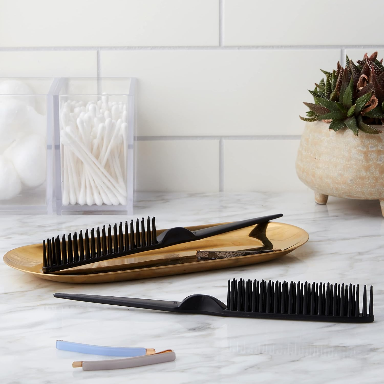 3 Row Styling Comb for Detangling, Defining and Separating Curls (Black ...