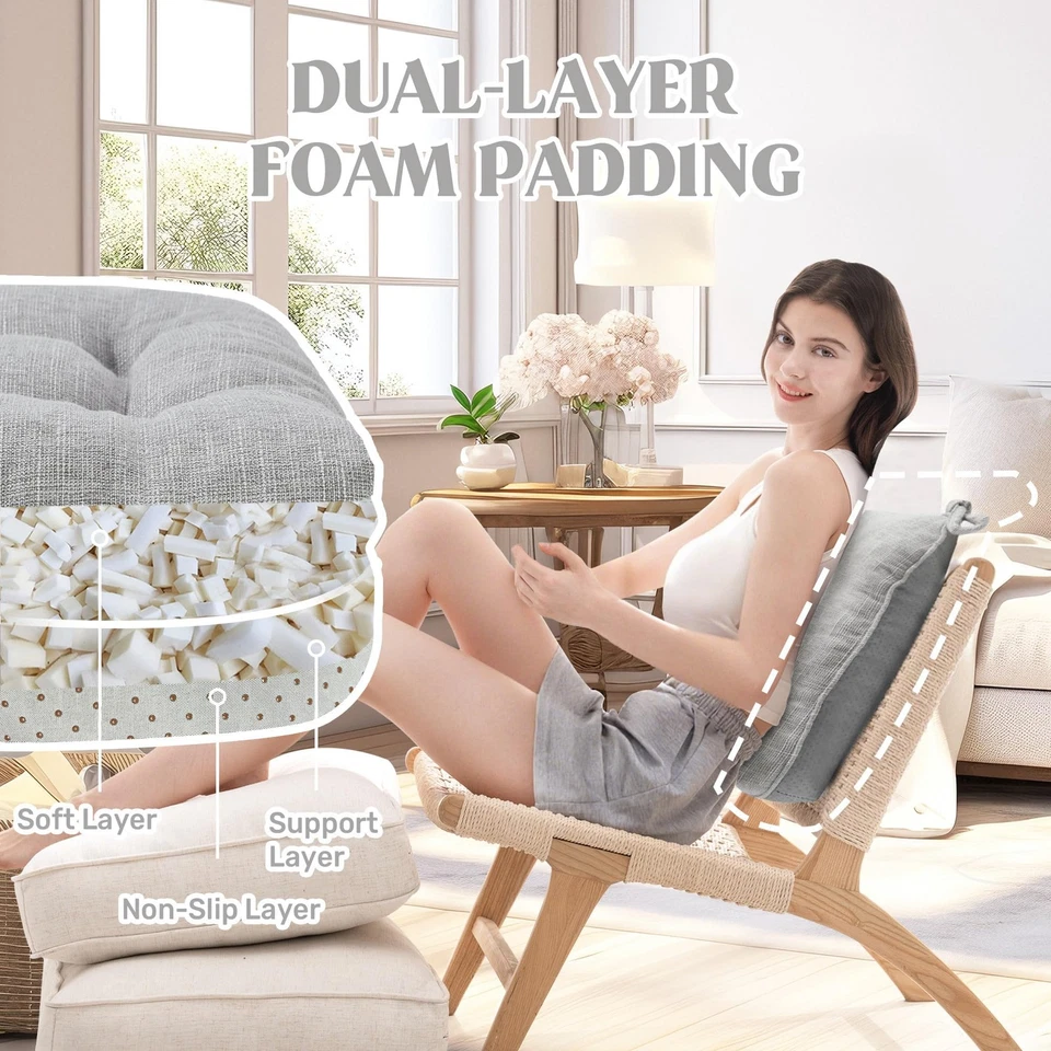 ® Cojines de silla para sillas de comedor, almohadillas acolchadas de espuma viscoelástica para sillas con no sl... Foto 3 de 4