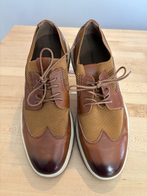 Meijiana Shoes Mens Size 11 Brown Wingtip Knit Lace Up  display picture 2