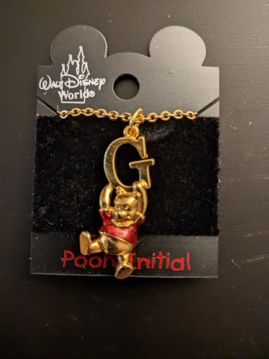 Disney Winnie The Pooh Initial Charm Necklace, the letter 