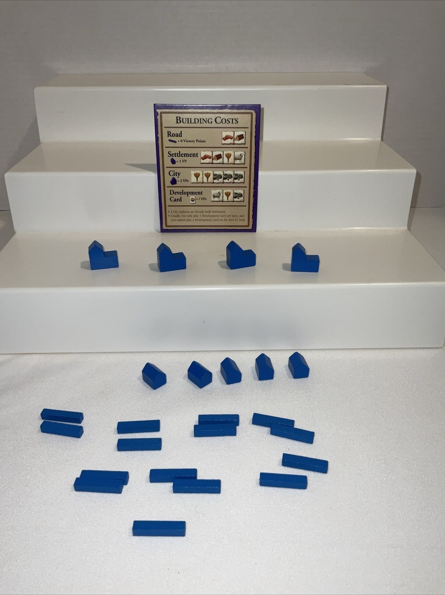 The settlers of Catan replacement parts Blue Wooden Pieces | eBay
