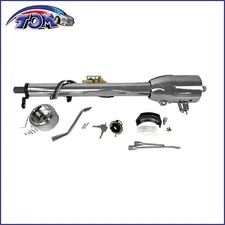 NEW 30" Auto Column Shift Tilt Steering Column with Key & Wheel Adapter Chrome