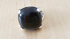 Sterling Silver 925 SEMI-PRECIOUS STONE RING 8, 12.7 grams- BLACK ONYX