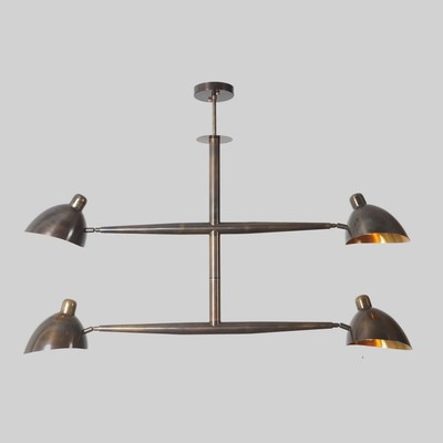 Italian Style Four Lights Brass Sputnik Chandelier Light Fixture Ceiling