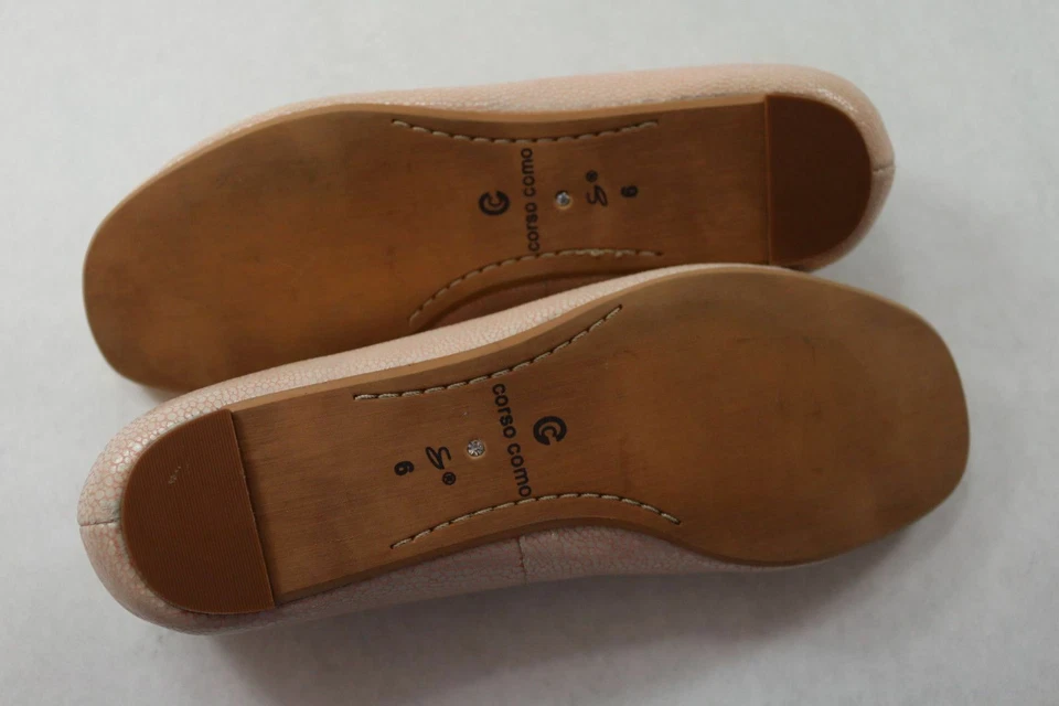 Womens Corso Como Patent Leather Textured Flats 6 B Nude A053 - Image 3 of 3