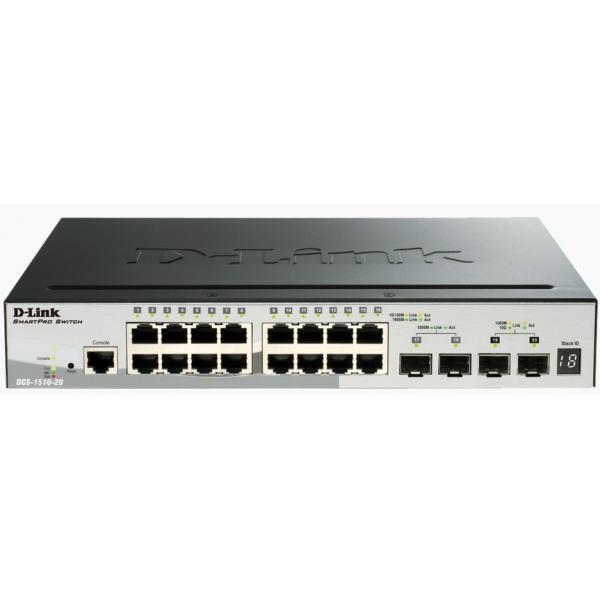 D-Link DGS-1510-20 switch di rete Gestito L3 Gigabit Ethernet (10/100/1000) Nero
