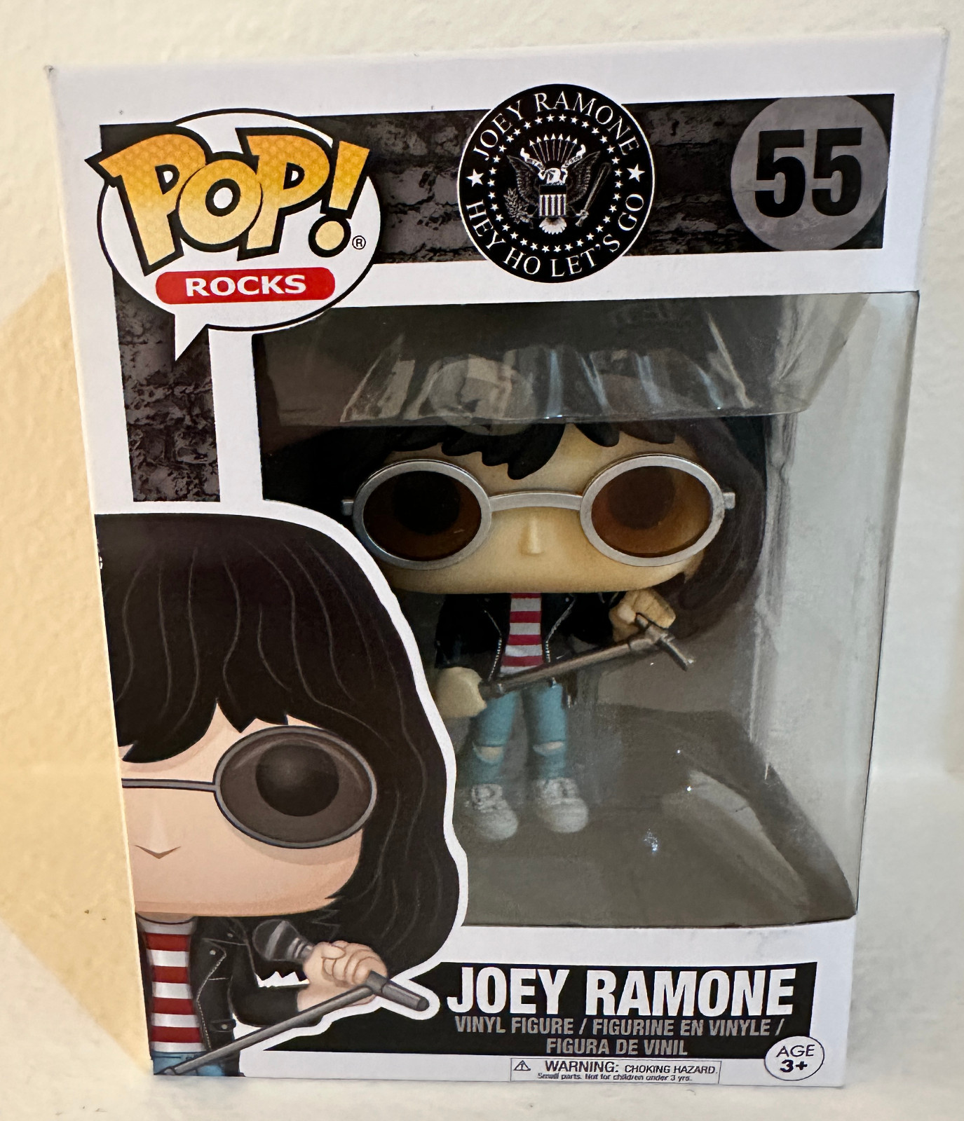 Hey Ho Funko Pop Rocks Punk Rock Godfather Ramones Joey Ramone #55 W/Protector
