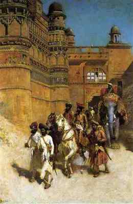 Blechschild Weeks Edwin Lord The Maharahaj Of Gwalior Before His Palace A4 12x8 A