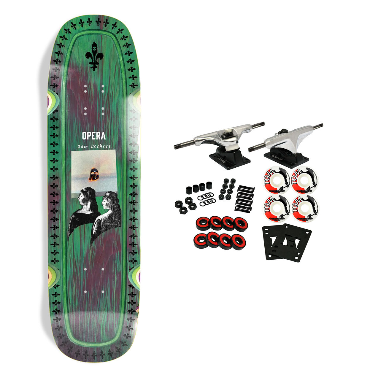 Opera Skateboard Complete Sam Beckett Saints Green 8.75