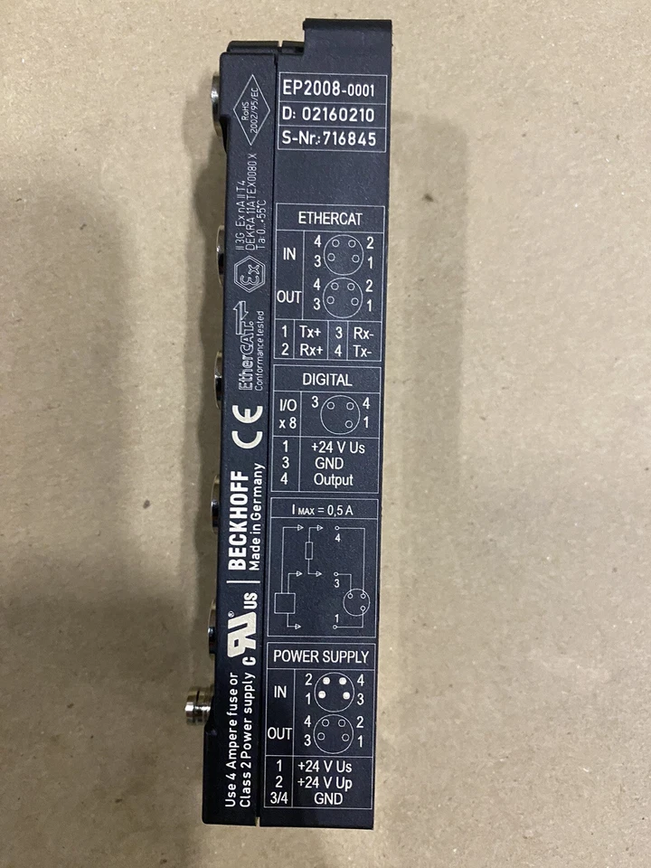 Beckhoff EP2008-0001 EtherCAT Box, 8-channel digital output, 24 V DC, 0.5 A, M8 - Image 4 of 4