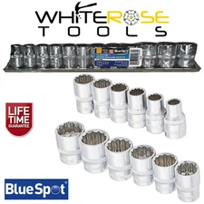 BlueSpot Shallow Socket Set EVA Foam Tray 12pc 3/8" Drive Metric 8-19mm 12 Point