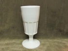 Vintage Milk White Glass Panel Design Tall Celery Vase with Wide Foot Design