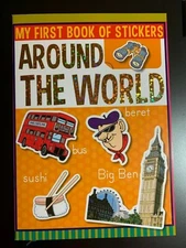 MY FIRST BOOK OF STICKERS "AROUND THE WORLD" BRAND NEW FUN ACTIVITIES GAMES