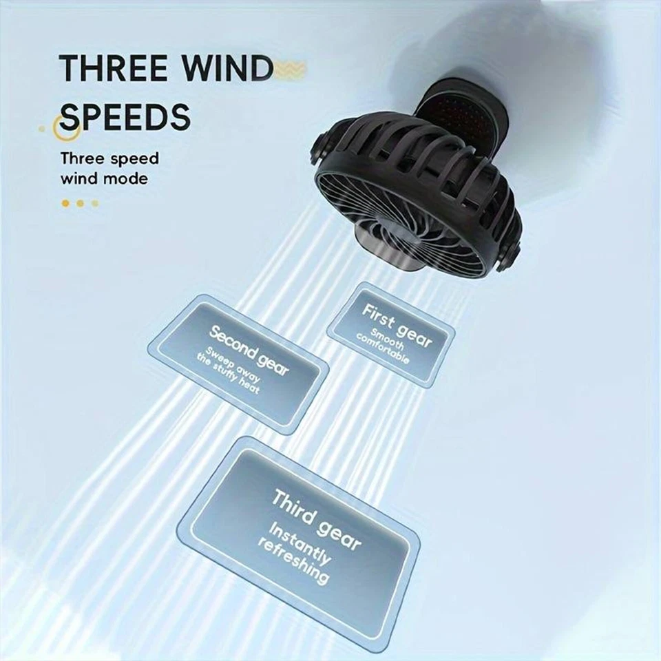 LED fan Clip Small portable desktop fan 3 speed with rechargeable battery - Image 3 of 4