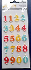 PAPER HOUSE PUFFY BIRTHDAY CANDLE STICKERS~ NUMBER CANDLES