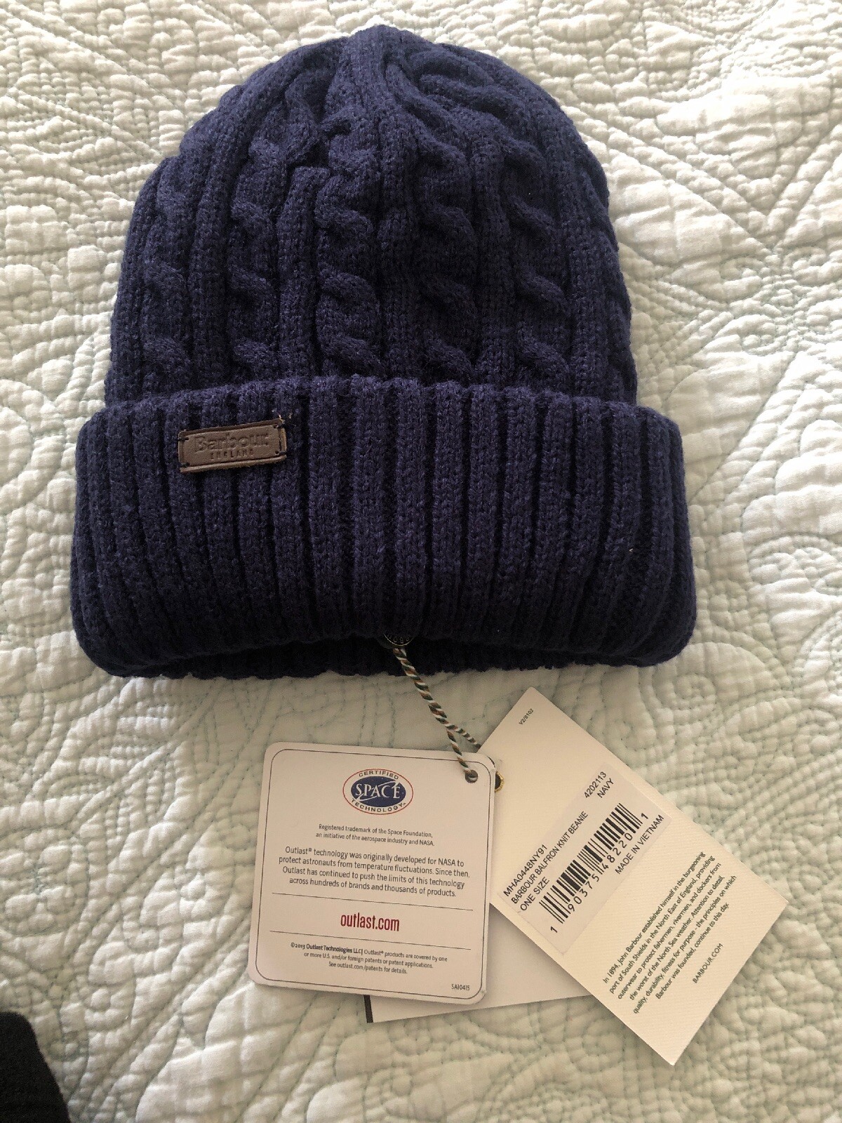 barbour cable knit hat