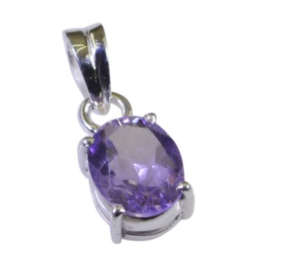 cute Amethyst 925 Sterling Silver Purple Pendant Natural jaipur US gift