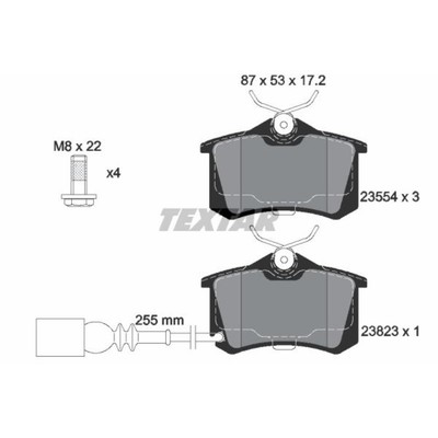 TEXTAR Bremsbeläge Bremsbelegsatz hinten für VW Polo Lupo Seat Ibiza III