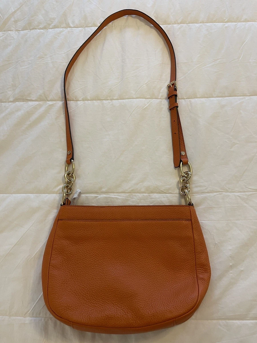 Michael Kors Pebble Leather Shoulder Bag Purse Orange