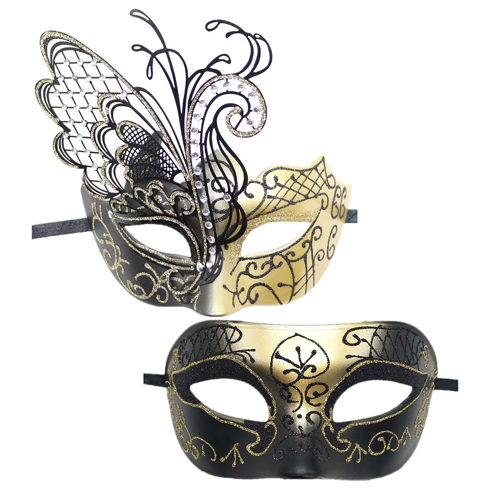 Unisex Face Costume Covers Evening 2PCS New Masks Accessories Metal Show Mardi