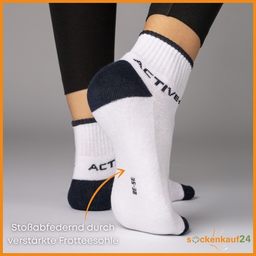 Sneakersy Skarpety Męskie Damskie Quarter Skarpety sportowe Podeszwa frotte (6 | 12 | 24 pary) - Zdjęcie 12 z 27